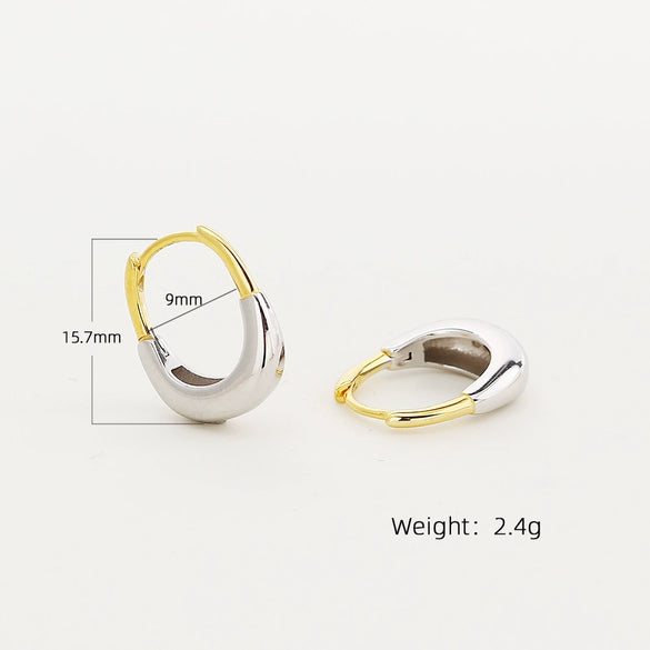 Light Luxury Geometric Ushaped Electroplated S925 Silver Earrings