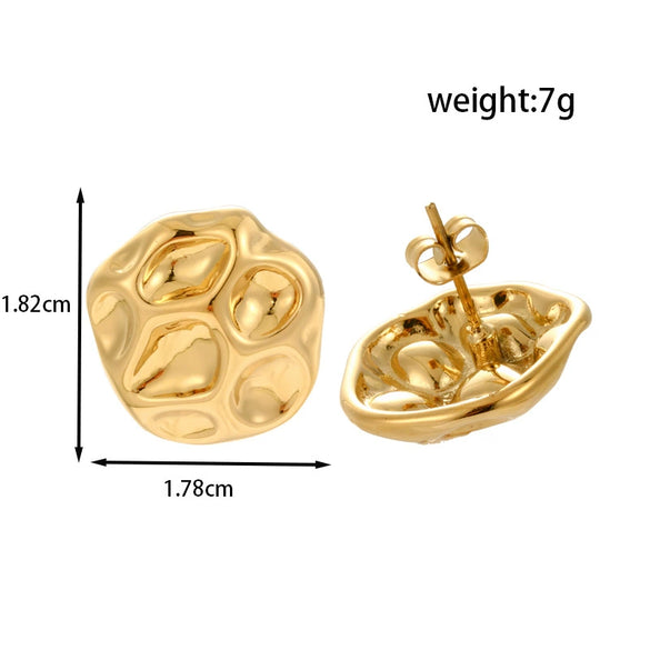 Light Luxury Geometric Water Drop Love Titanium Steel Earrings With Electroplating For Women