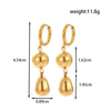 Light Luxury Geometric Water Drop Love Titanium Steel Earrings With Electroplating For Women