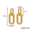 Light Luxury Geometric Water Drop Love Titanium Steel Earrings With Electroplating For Women