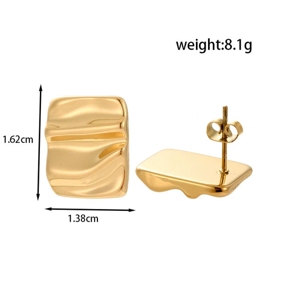 Light Luxury Geometric Water Drop Love Titanium Steel Earrings With Electroplating For Women