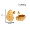 Light Luxury Geometric Water Drop Love Titanium Steel Earrings With Electroplating For Women