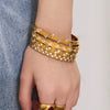 Light Luxury Geometric Water Drop Zircon Stainless Steel 18K Gold Plated Bracelet Fashion Jewelry