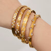 Light Luxury Geometric Water Drop Zircon Stainless Steel 18K Gold Plated Bracelet Fashion Jewelry