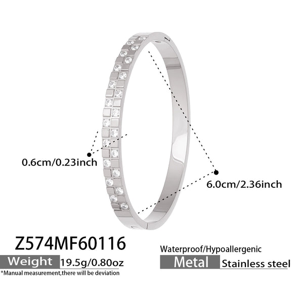 Light Luxury Geometric Water Drop Zircon Stainless Steel 18K Gold Plated Bracelet Fashion Jewelry