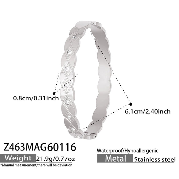 Light Luxury Geometric Water Drop Zircon Stainless Steel 18K Gold Plated Bracelet Fashion Jewelry