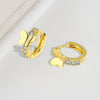 Light Luxury Geometric Zircon Inlaid S925 Sterling Silver Hoop Earrings With Electroplated Finish