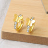 Light Luxury Geometric Zircon Inlaid S925 Sterling Silver Hoop Earrings With Electroplated Finish