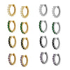 Light Luxury Geometric Zircon Stud Earrings With Copper Body And S925 Silver Needle Electroplated Fashion Earrings For Women