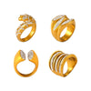 Light Luxury Gypsophila Multilayer Shiny Diamond Ring Titanium Steel Gold Plated Electroplated Women's Finger Ring