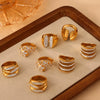 Light Luxury Gypsophila Multilayer Shiny Diamond Ring Titanium Steel Gold Plated Electroplated Women's Finger Ring