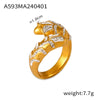 Light Luxury Gypsophila Multilayer Shiny Diamond Ring Titanium Steel Gold Plated Electroplated Women's Finger Ring