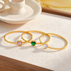 Light Luxury Heart Shaped Stainless Steel Bracelet With Rhinestone Accents And 18K Gold Vacuum Plating For Women
