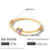 Light Luxury Heart Shaped Stainless Steel Bracelet With Rhinestone Accents And 18K Gold Vacuum Plating For Women