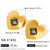 Light Luxury Heart Shaped Stainless Steel Earrings For Women With Rhinestones And 18K Vacuum Plated Geometric Design