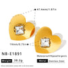 Light Luxury Heart Shaped Stainless Steel Earrings For Women With Rhinestones And 18K Vacuum Plated Geometric Design