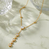 Light Luxury Heart Shaped Zircon Inlaid Stainless Steel Necklace For Women With 18K Vacuum Plating