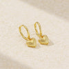 Light Luxury Heartshaped S925 Silver Vintage Gold Electroplated Earrings For Women