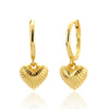Light Luxury Heartshaped S925 Silver Vintage Gold Electroplated Earrings For Women