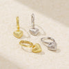 Light Luxury Heartshaped S925 Silver Vintage Gold Electroplated Earrings For Women