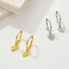 Light Luxury Heartshaped 925 Silver Earrings With Geometric Design And Electroplating