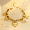 Light Luxury Heartshaped Stainless Steel Pendant Necklace And Bracelet With Electroplating Design