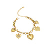 Light Luxury Heartshaped Stainless Steel Pendant Necklace And Bracelet With Electroplating Design