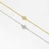Light Luxury High End Diamond S925 Silver Bracelet With Geometric Design And 18K Gold Electroplating For Unisex