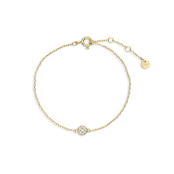 Light Luxury High End Diamond S925 Silver Bracelet With Geometric Design And 18K Gold Electroplating For Unisex