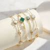 Light Luxury High End Feeling 925 Sterling Silver Niche Design Exquisite Hollow Out Geometric Lucky Grass Mother Shell Women's Bracelet With Electroplating