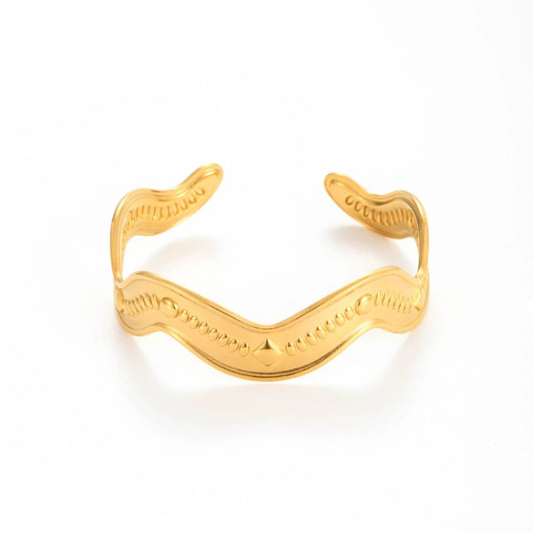 Light Luxury High End Sense Niche Exaggerated Stainless Steel Snake Shaped Geometric Titanium Steel Opening Bracelet With Electroplating