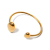 Light Luxury High Grade Titanium Steel And Stainless Steel Irregular Opening Elastic Wide Bracelet For Women With Geometric Design And Electroplating Treatment