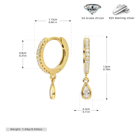 Light Luxury Highend Diamond Drop Shape S925 Sterling Silver Earrings For Women