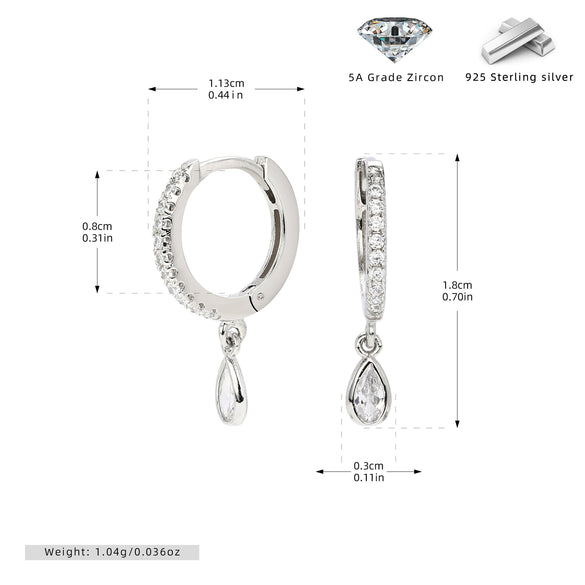 Light Luxury Highend Diamond Drop Shape S925 Sterling Silver Earrings For Women