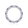 Light Luxury Highend Elegant S925 Silver Ring Inlaid With Sapphire And Moissanite Geometric Style For Women And Men