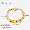 Light Luxury Highend Stainless Steel Bracelet For Women With Geometric Shape Heart Splicing And Electroplating 18K Cuban Chain Oval Chain Ot Clasp