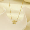 Light Luxury Highend Titanium Steel Stainless Steel Necklace With Leaf Petal Pendant Electroplated Jewelry For Women