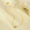 Light Luxury Highend Titanium Steel Stainless Steel Necklace With Leaf Petal Pendant Electroplated Jewelry For Women