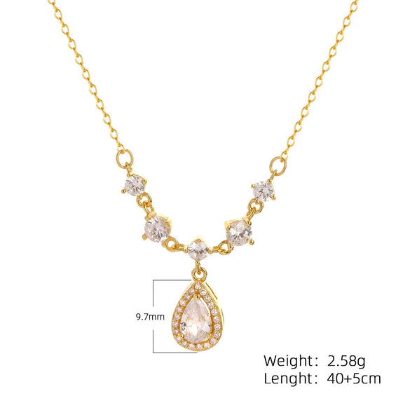 Light Luxury Ins Tassel Water Drop Geometric Silver S925 O Shaped Chain Clavicle Necklace For Women Electroplated