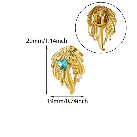 Light Luxury Irregular Vortex Flower Leaf Geometric Stainless Steel Electroplating Brooch For Women