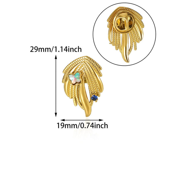 Light Luxury Irregular Vortex Flower Leaf Geometric Stainless Steel Electroplating Brooch For Women