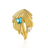 Light Luxury Irregular Vortex Flower Leaf Geometric Stainless Steel Electroplating Brooch For Women