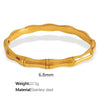 Light Luxury Jewelry Flat Bamboo Bracelet 316L Stainless Steel Goldplated