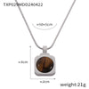 Light Luxury Jewelry Suit 316L Stainless Steel Inlaid With Tiger Eye Stone Retro Style Electroplating