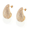 Light Luxury Jewelry 316L Stainless Steel Geometric Water Drop Shape Earrings With Electroplating Design