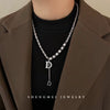 Light Luxury Letters Numbers Text Tassel Necklace Titanium Steel Alloy Electroplating Jewelry