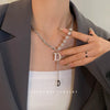 Light Luxury Letters Numbers Text Tassel Necklace Titanium Steel Alloy Electroplating Jewelry