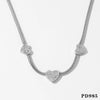 Light Luxury Love Heart Women's Jewelry Set With Stainless Steel Accessories Electroplated Bracelet And Necklace Featuring Love Water Drops And Bell Patterns