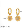 Light Luxury Microinlaid Zircon Flower Stainless Steel Electroplated Women's Earrings