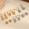 Light Luxury Microinlaid Zircon Flower Stainless Steel Electroplated Women's Earrings